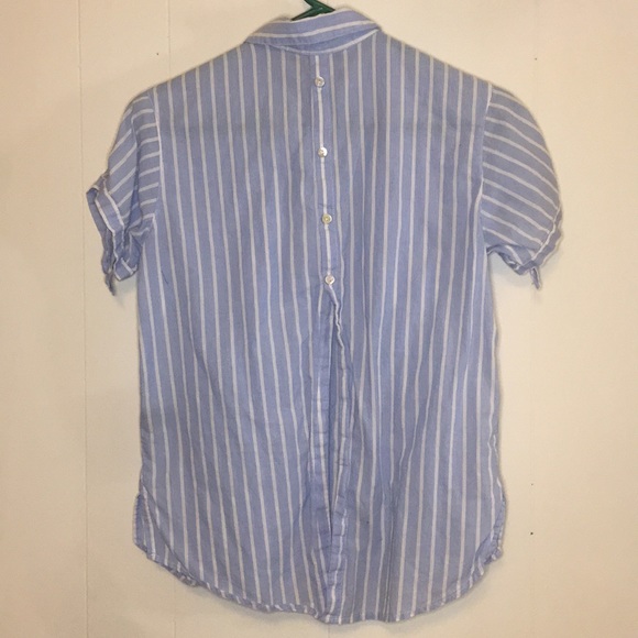 Blue Striped Button Up Top - Picture 2 of 5